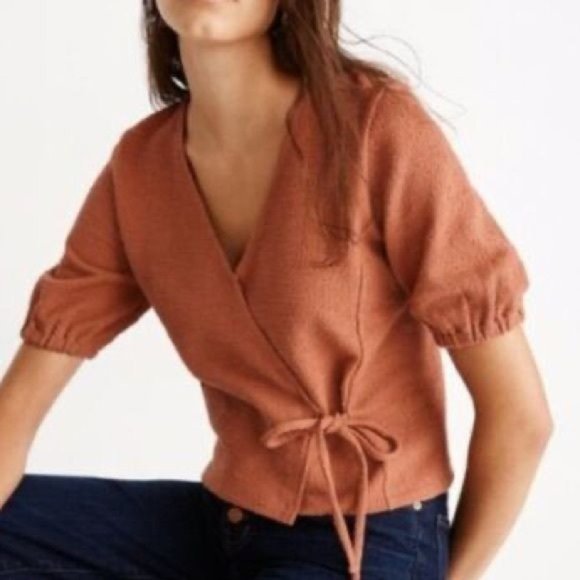 Madewell Tops - Madewell | Texture & Thread Puff-Sleeve Wrap Top